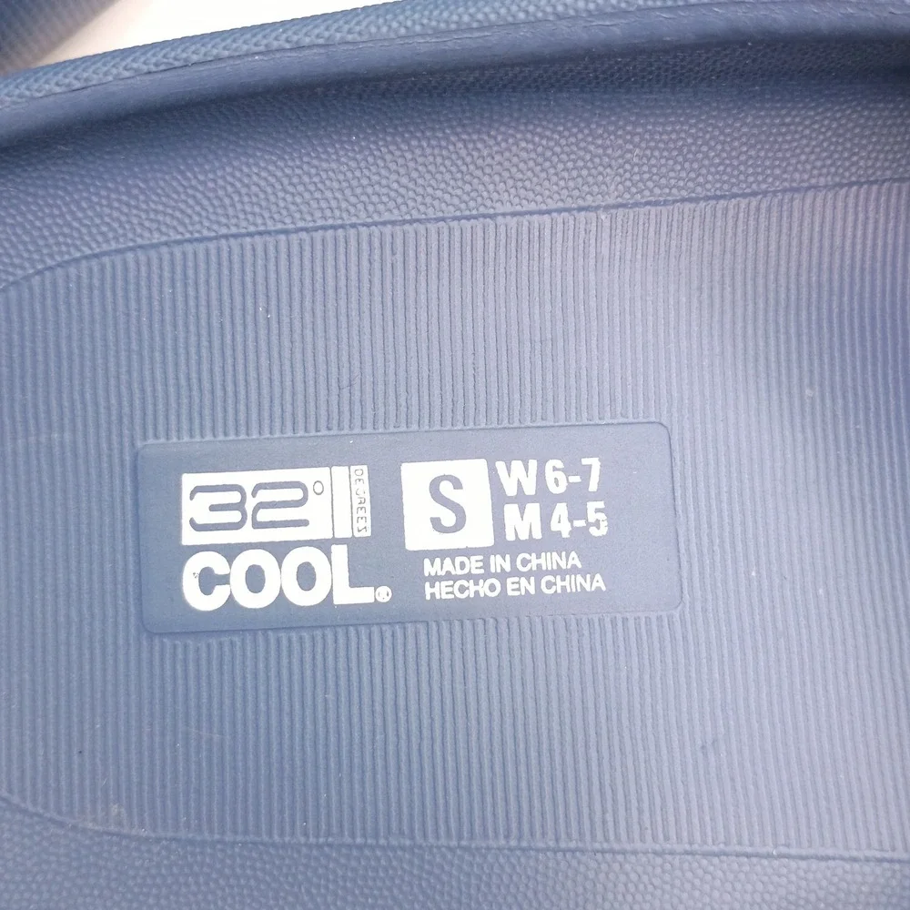 32 Degrees Cool Cushion Slides Women Size 6-7 Navy Blue Comfort Sandals